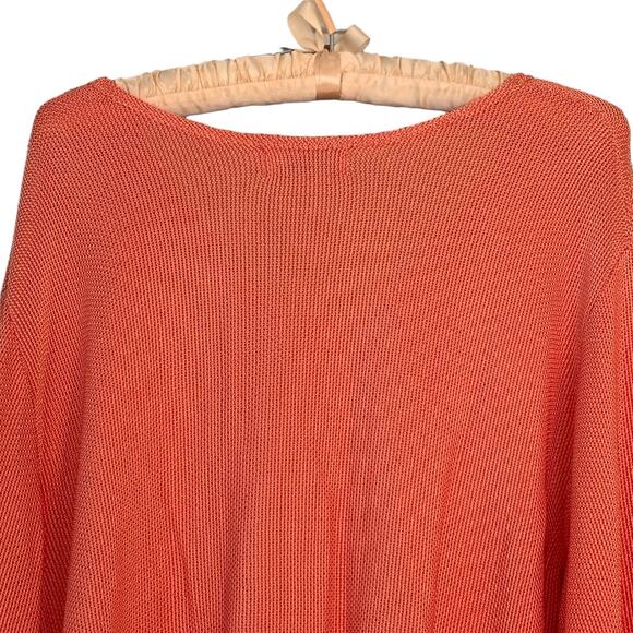 Casual Studio Sweater Woman’s XL Orange Knit 3/4 Sleeve - Picture 6 of 9